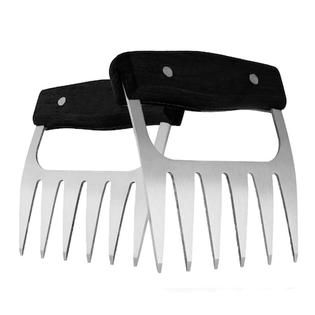 1947Kitchen Stainless Steel Meat-Shredding Claws With Wooden Handle, Black, PR TI-2TYSSS-BLA
